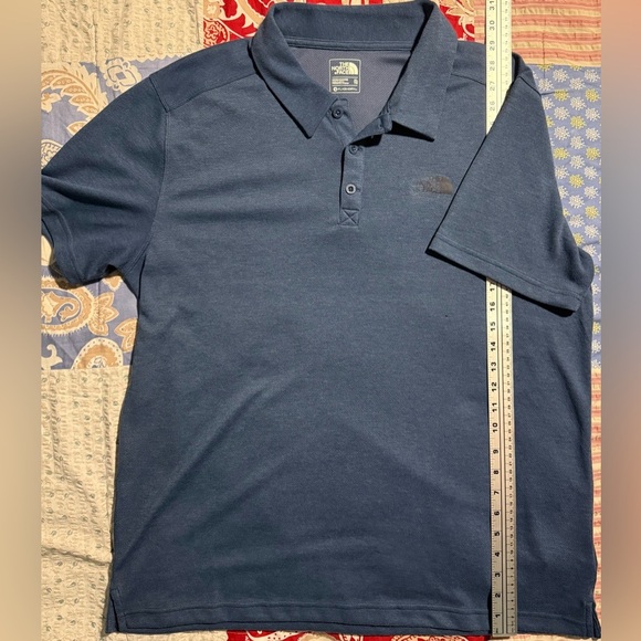 The North Face FlashDry Polo Shirt Men’s XL Blue Performance Short Sleeve - Picture 4 of 13